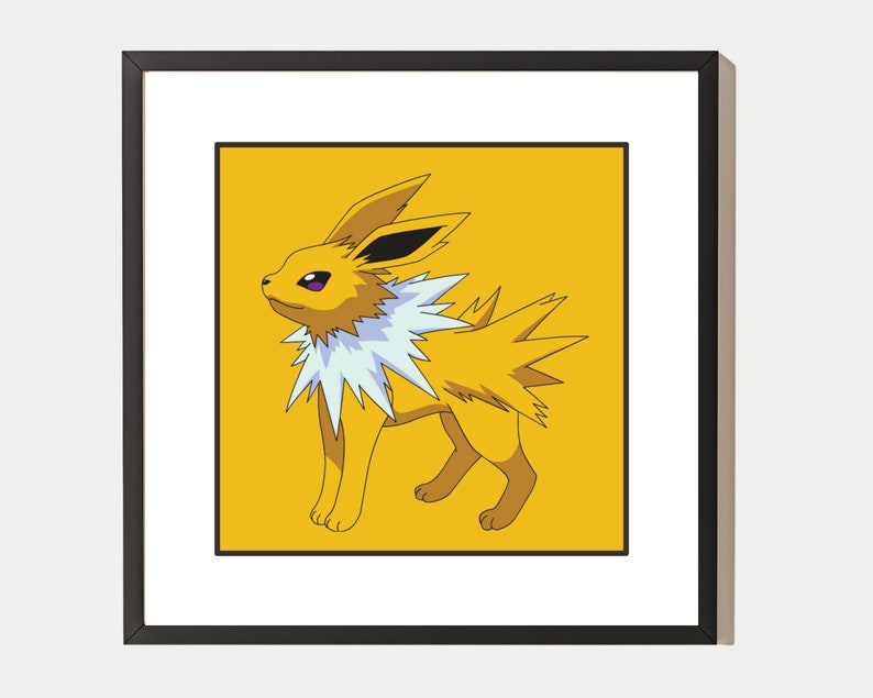 Eevee Evolutions Poster Set of 9 Pokemon Wall Art Digital Etsy