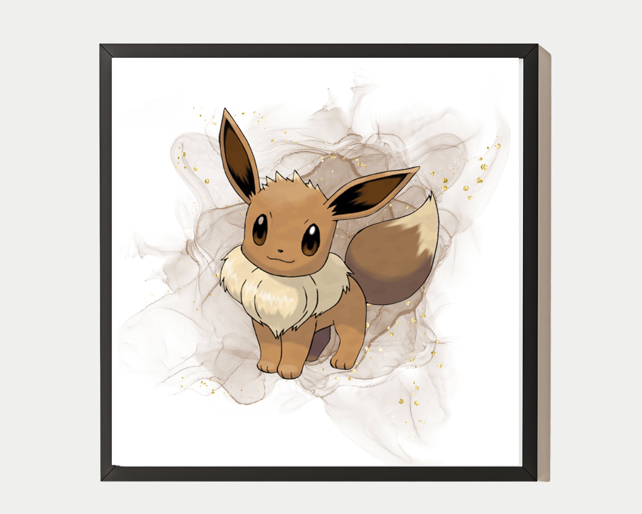 Eevee Evolutions Poster Set of 9 Glitter, Pokemon Wall Art, Digital Poster Instant Download