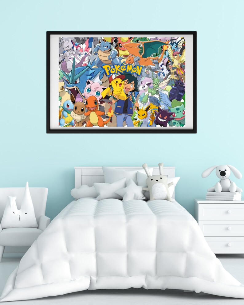 Pokemon Poster, Digital Wall Art Instant Download, Kids Room Decor