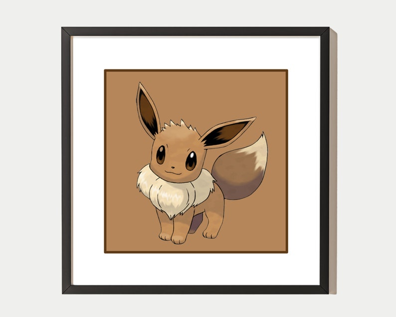 Eevee Evolutions Poster Set of 9 Pokemon Wall Art Digital Etsy