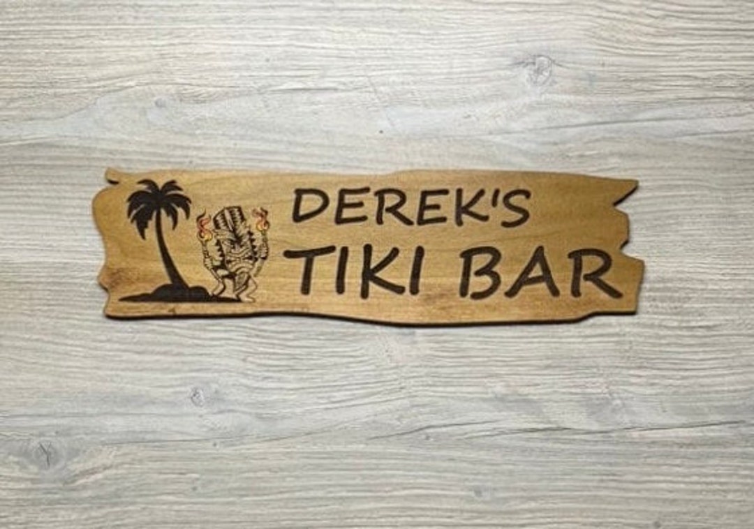 Personalized Tiki Bar Wooden Sign - Etsy