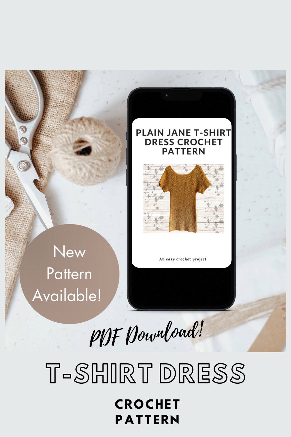 Easy Crochet T-shirt Dress Pattern: Beginner Friendly (PDF Digital  Download) - Etsy