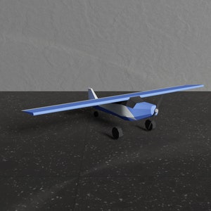Plantilla de avión en papel, modelo 3d de avión de arrastre/arbusto de cola, modelo abstracto de baja poli de plantilla de avión en formatos SVG, DXF, PDF