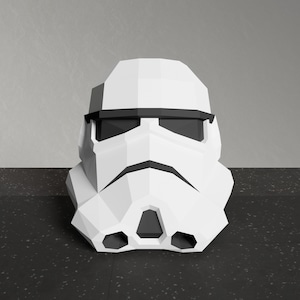 Plantilla de papercraft de casco de Stormtrooper, casco de stormtrooper de imperial star wars, SVG, DXF, PDF, decoración del hogar, casco de cosplay modelo de papel.