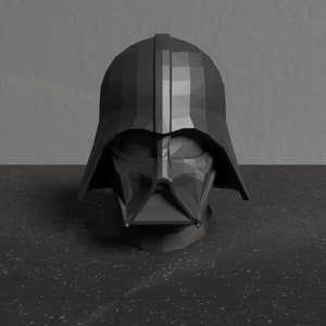 Darth Vader Helm Papercraft Vorlage, Imperial Star Wars Dart Vader Helm, SVG, DXF, PDF, Wohnkultur, Papiermodell Cosplay Helm.