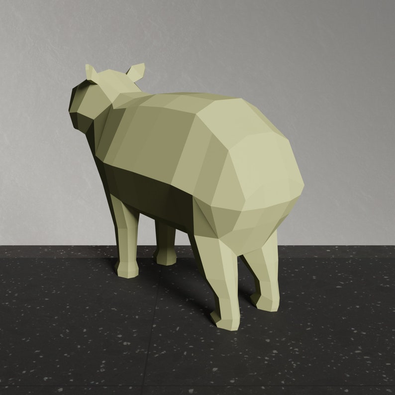 Capybara Papercraft Template Abstract Low Poly Rodent SVG DXF PDF Capybara Papercraft Template Abstract Low Poly Rodent SVG DXF PDF