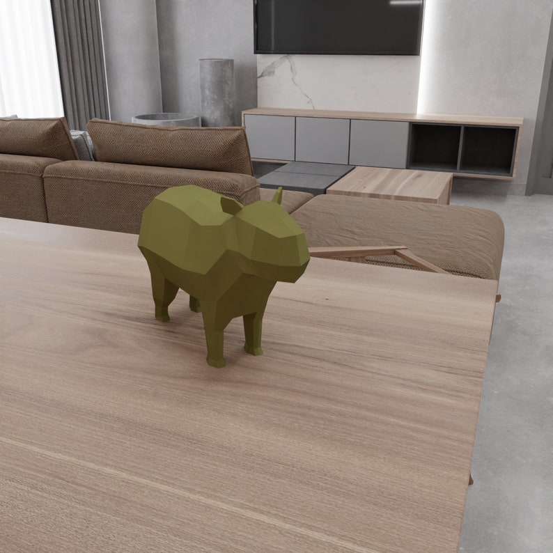 Capybara Papercraft Template Abstract Low Poly Rodent SVG DXF PDF Capybara Papercraft Template Abstract Low Poly Rodent SVG DXF PDF