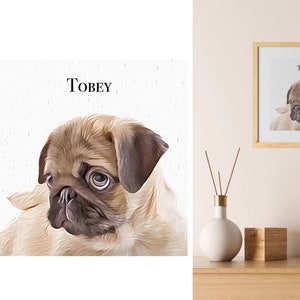 Retrato personalizado de mascotas / Pintura de mascotas al óleo de acuarela / Pintado digitalmente a partir de fotos / Gif conmemorativo de mascotas / Regalos para mascotas / Arte personalizado / Digital