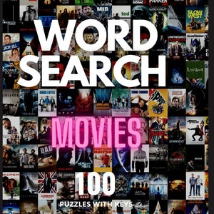 Movie theme Word Search with Answers | Printable Puzzle Games | Games for both Kids and Adults | Teacher Resources | Digital Download | KDP