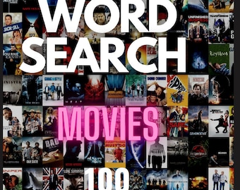 Movie theme Word Search with Answers | Printable Puzzle Games | Games for both Kids and Adults | Teacher Resources | Digital Download | KDP