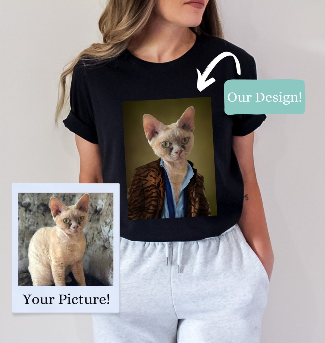 Custom Pet Portrait Shirt Personal Gift for Pet Owner Gift for Dog Cat