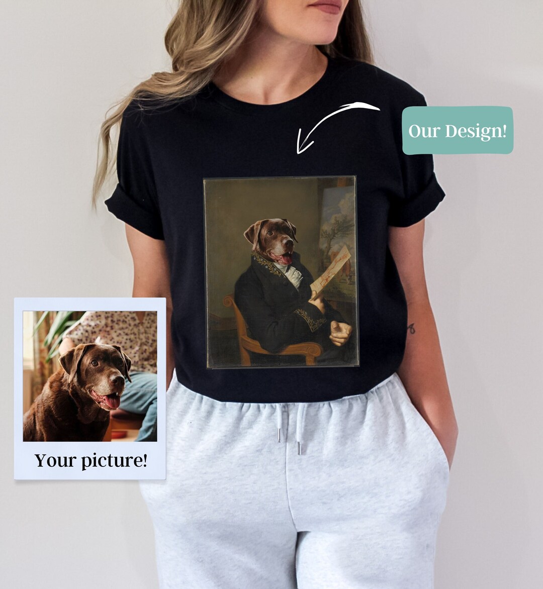 Custom Pet Portrait Shirt Personalised Gift for Pet Owner Funny