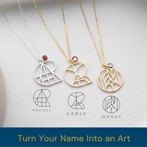 Custom Name Logo Necklace with Birthstone