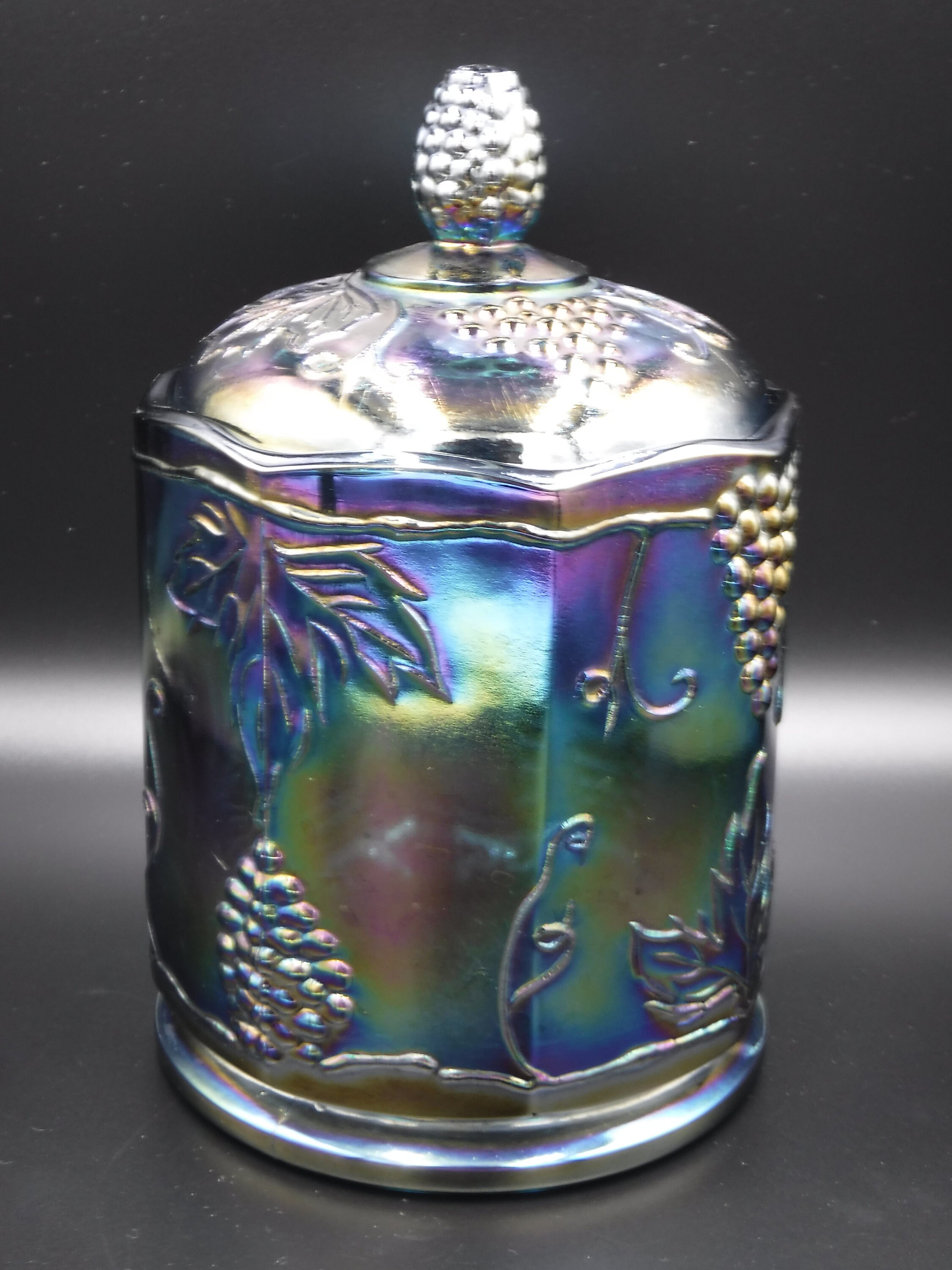 Customizable Vintage Candle  Iridescent Carnival Glass Candy Jar – RetroWix