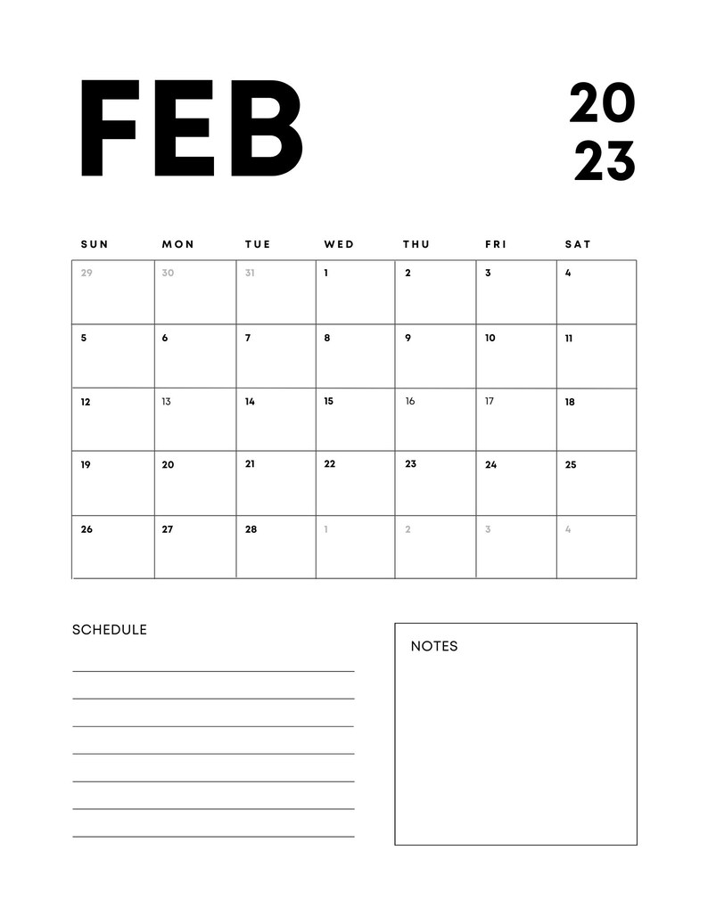 2023 Digital Planner 2023 Calendar Minimalistic Digital Etsy