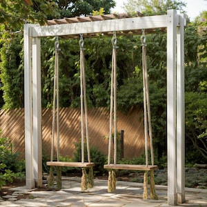 Tree Swings for Adults, Wooden/Wood Swings, Wooden Swing Chair, Wood Outdoor Swing, Wooden Rope Swing, Backyard Bench Swing, Great Gift