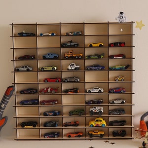 Cream Toy Car Storage For 100 Cars, Matchbox Car Storage, Wall Mounted Car Rack/Shelf, Matchbox Car Holder / Display Case