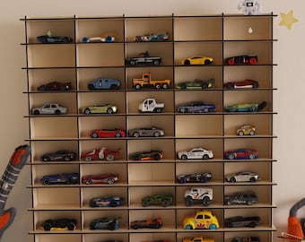 Cream Toy Car Storage For 100 Cars, Matchbox Car Storage, Wall Mounted Car Rack/Shelf, Matchbox Car Holder / Display Case