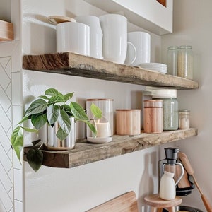 Reclaimed Wood Shelf,  Floating Shelves Wall Mounted with Black Metal Brackets, Farmhouse Shelf, Kitchen Shelf Bathroom Shelf, Gift for Her