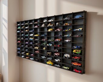 Black Toy Car Storage For 100 Cars, Matchbox Car Storage, Wall Mounted Car Rack/Shelf, Matchbox Car Holder / Display Case