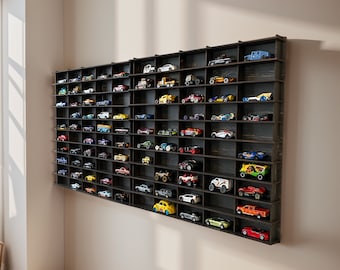 Black Toy Car Storage For 100 Cars, Matchbox Car Storage, Wall Mounted Car Rack/Shelf, Matchbox Car Holder / Display Case