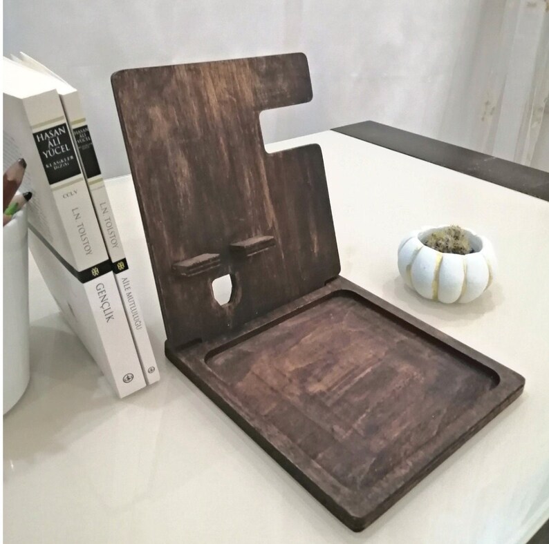 Personalized Wooden Docking Station Desk Organizer Charging Etsy