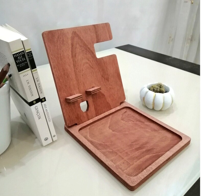 Personalized Wooden Docking Station Desk Organizer Charging Etsy