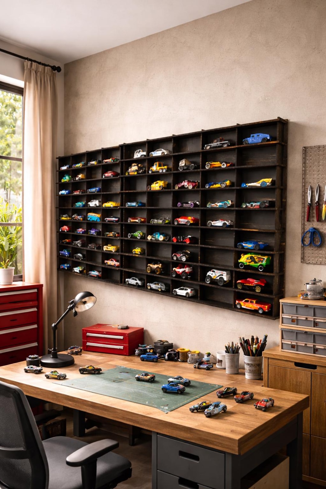 Matchbox Storage Hot Wheels Display Case 100 Cars, Wall Mounted Diecast Organizer ...