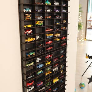 Old Black Toy Car Storage For 100 Cars, Matchbox Car Storage, Wall Mounted Car Rack/Shelf, Matchbox Car Holder / Display Case, Gift for Kids