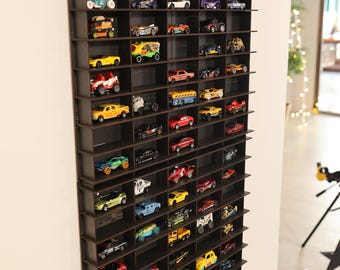 Old Black Toy Car Storage For 100 Cars, Matchbox Car Storage, Wall Mounted Car Rack/Shelf, Matchbox Car Holder / Display Case, Gift for Kids