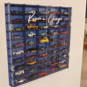 Speelgoedauto-opberger met deksel, luciferdoosje auto-opberger, wandgemonteerd autorek/plank, luciferdoosje houder/diecast autovitrine, verjaardagscadeau