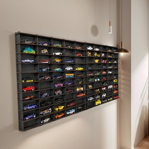 Black Toy Car Storage for 100 Cars, Matchbox Car Storage, Wall Mounted ...