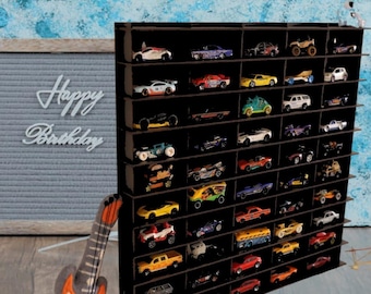 Black Toy Car Storage For 50 Cars, Matchbox Car Holder, Wall Mounted Car Rack/Shelf, Matchbox Car Holder, Matchbox Car Storage/ Display Case