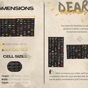 Black Toy Car Storage for 100 Cars, Matchbox Car Storage, Wall Mounted ...