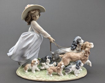 LLADRO 少女子犬 Stunning 