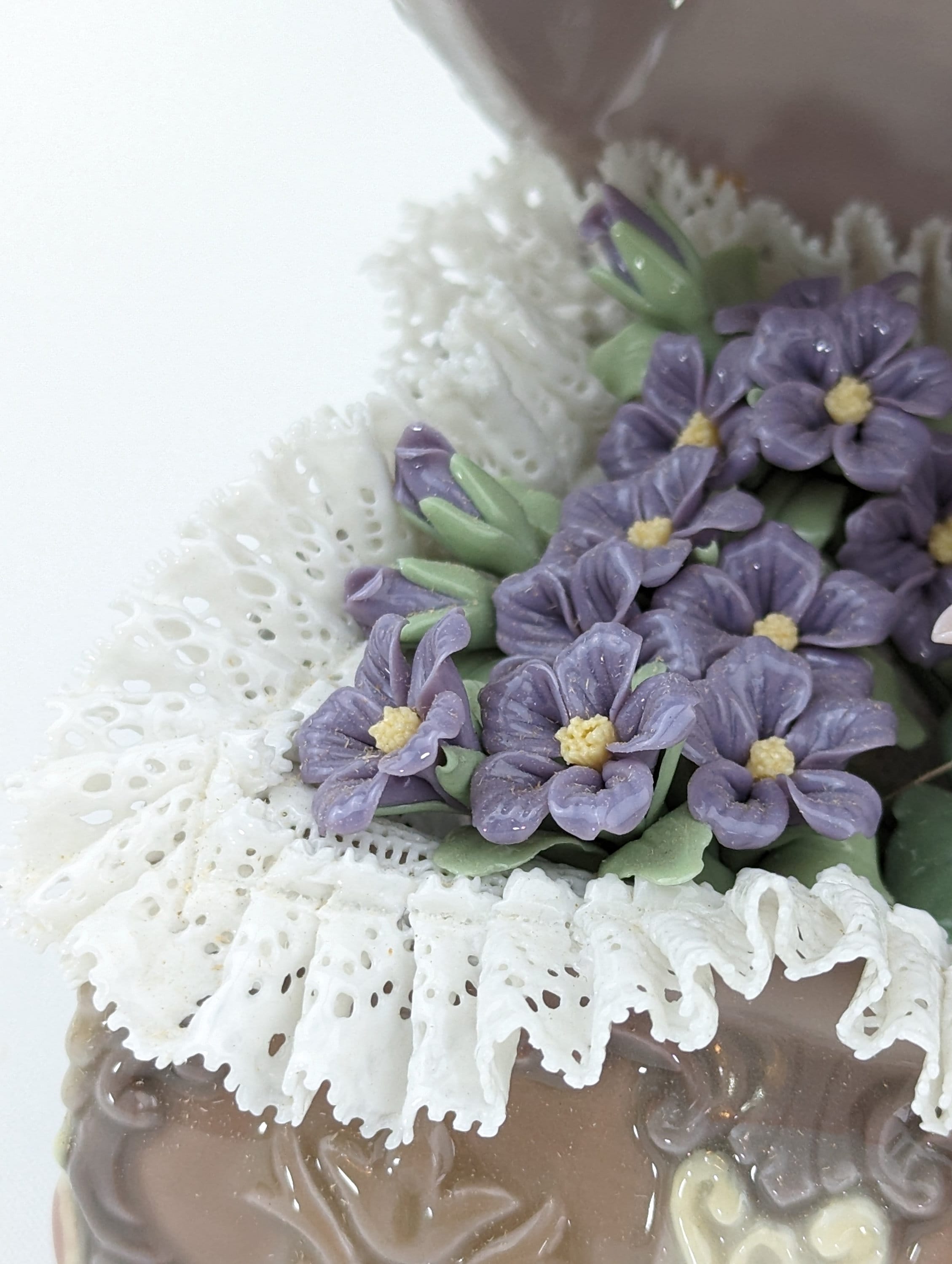 Figura de cofre de flores vintage raras de Lladró, # 01001572