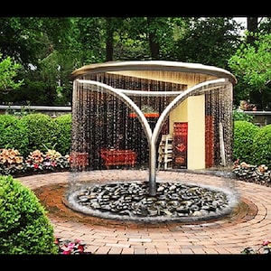 Artistic Rain Shower Fountain - Modern Outdoor Water Feature for Gardens & Patios