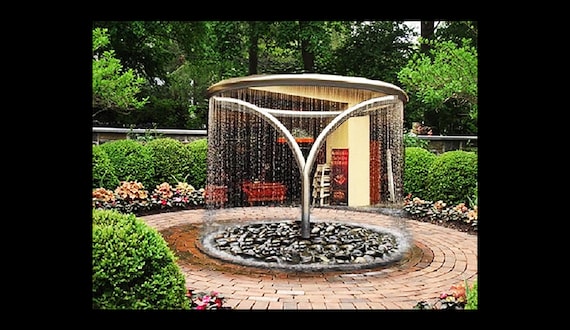 Artistic Rain Shower Fountain - Modern Outdoor Water Feature