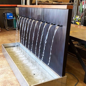 Copper Water Fountain - Outdoor/Indoor Multi-Scupper Feature, Garden Patio Decor