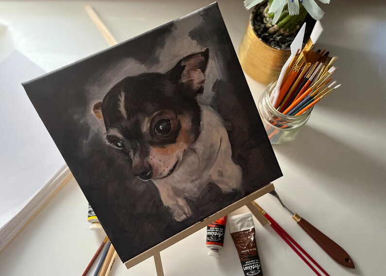 Custom Pet Portraits Oil Painting on Canvas Dogs/cats/others Etsy