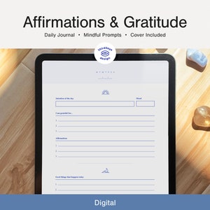 Affirmations & Gratitude Journal • Daily Reflections • Mental Health • Wellness Journal