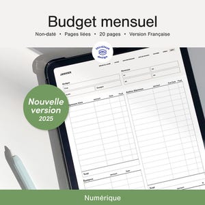 NOUVEAU* Planificateur de budget mensuel • Non-daté • Planificateur financier • Français