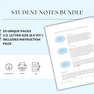Student Notes Bundle: Cornell, Mind Map, & Exam Prep Templates (PDF ...