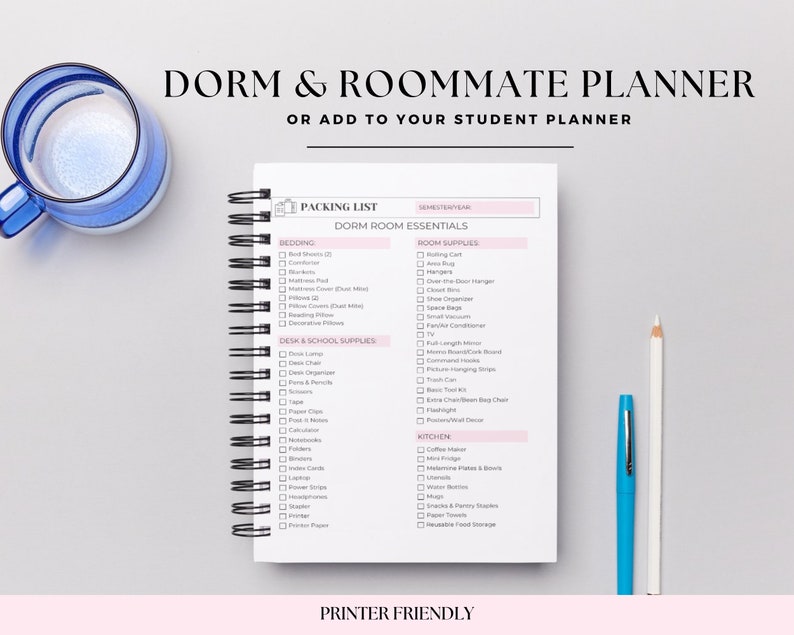 Editable College Dorm and Roommate Planning Bundle | Packing List ...