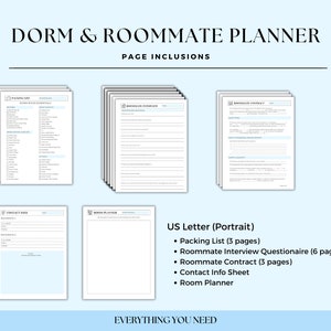 Editable College Dorm and Roommate Planning Bundle Packing List ...