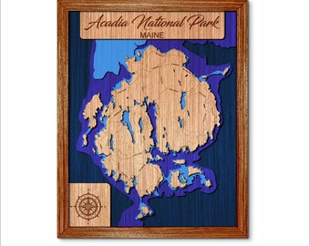 Acadia National Park Maine 3D topographical map