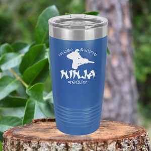 House selling ninja. Realtor tumbler drinkware. 12 colors to choose!  FREE PERSONALIZATION & SHIPPING