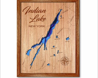 Indian Lake in New York 3D topographical map