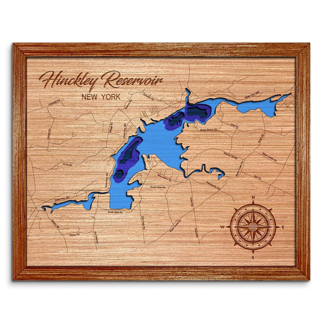 Hinckley Reservoir, New York Depth Map Any Lake, Pond, or Reservoir