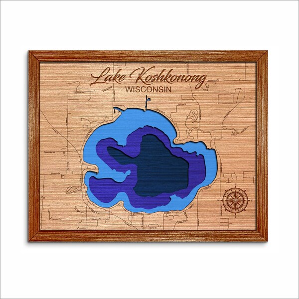 Lake Koshkonong Map Etsy